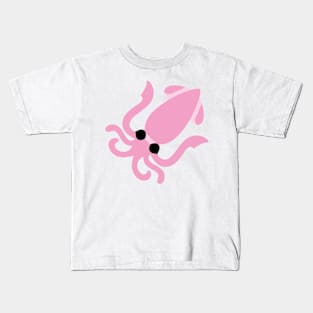 Pink Octopus Cartoon Icon Emoticon Kids T-Shirt